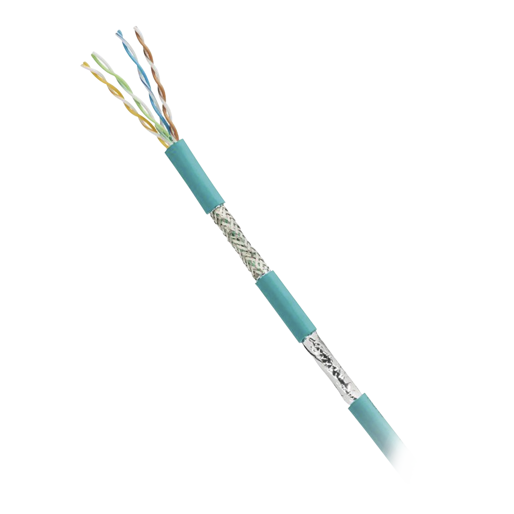 Bobina De Cable Blindado Sf/Utp Cat5E De 4 Pares Uso Industrial C/Resistencia Al Aceite,Rayos Uv Multifilar 24/7 (Flexible) Color Azul Bobina De 305M