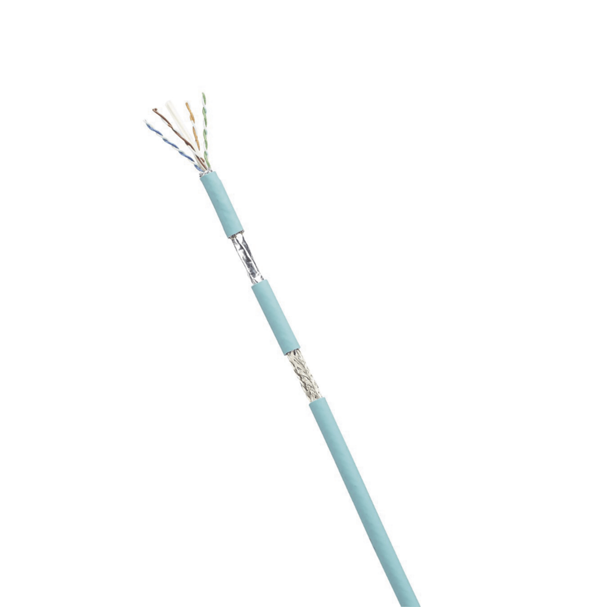 Bobina De Cable Blindado Sf/Utp Categoría 6A Uso Industrial Con Resistencia Al Aceite Y Rayos Uv Multifilar 24/7 (Flexible) Color Azul Bobina De 305M - SILYMX