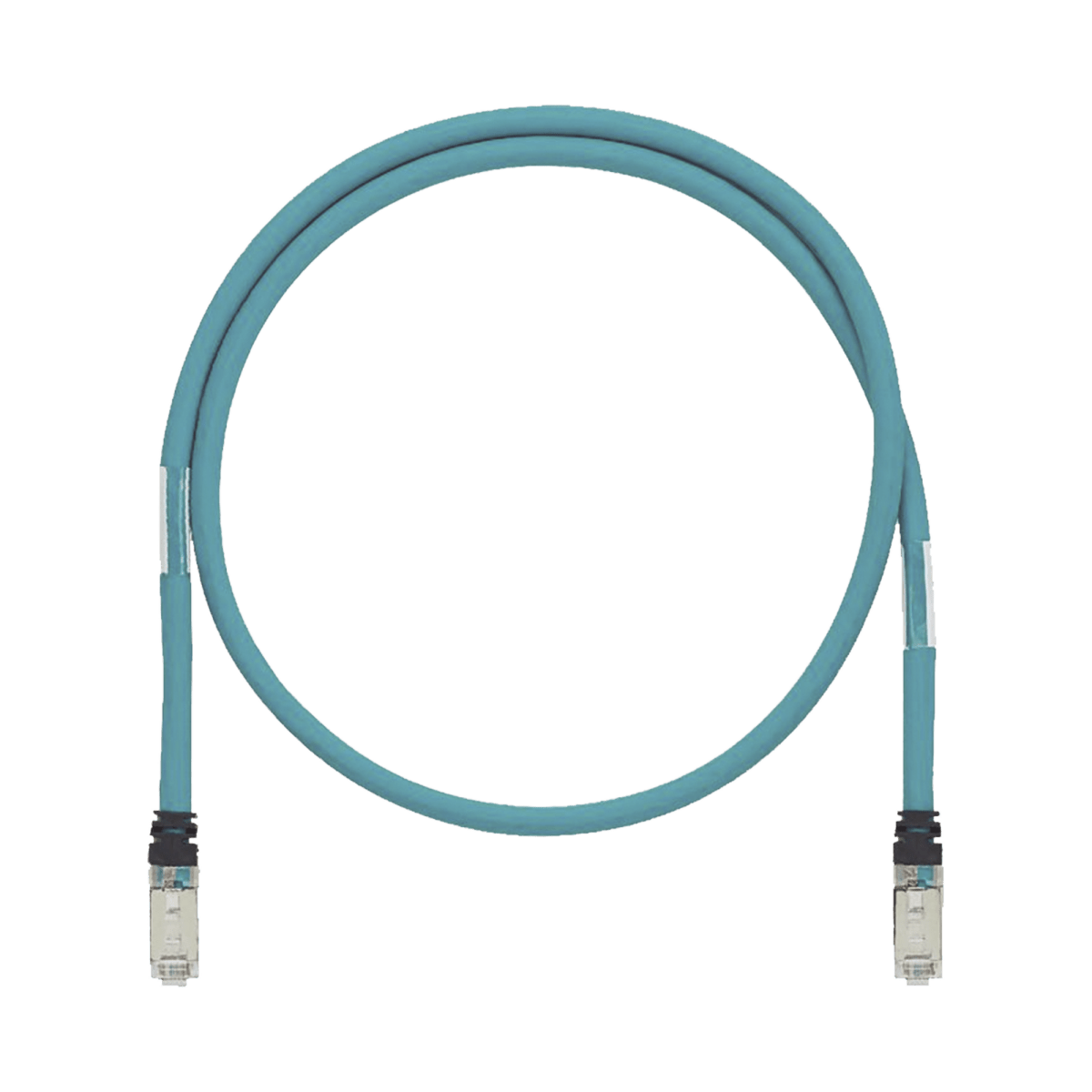 Patch Cord Cat6A de Grado Industrial 600V, Blindado SF/UTP, Calibre 26 AWG, Color Aqua, 60 cm. - SILYMX