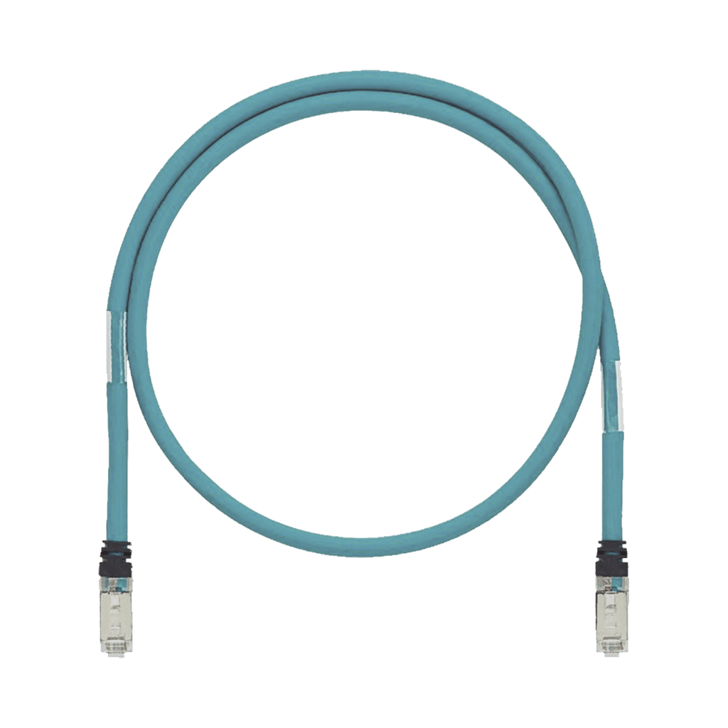 Patch Cord Cat6A de Grado Industrial 600V, Blindado SF/UTP, Calibre 26 AWG, Color Aqua, 60 cm. - SILYMX