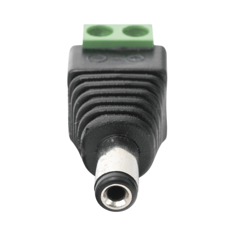 Adaptador Macho Tipo Jack de 3.5 mm Polarizado de 12 Vcc Terminales Tipo Tornillo Polarizado (+/-) Ideal para Cámaras de Video Vigilancia JR-52 - SILYMX