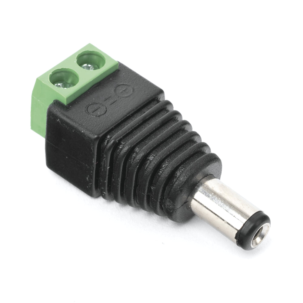 Adaptador Macho Tipo Jack de 3.5 mm Polarizado de 12 Vcc Terminales Tipo Tornillo Polarizado (+/-) Ideal para Cámaras de Video Vigilancia JR-52 - SILYMX