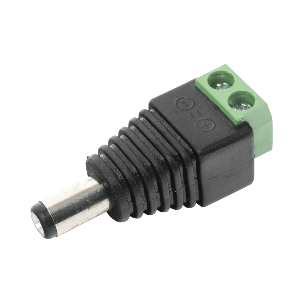 Adaptador Macho Tipo Jack de 3.5 mm Polarizado de 12 Vcc Terminales Tipo Tornillo Polarizado (+/-) Ideal para Cámaras de Video Vigilancia JR-52 - SILYMX