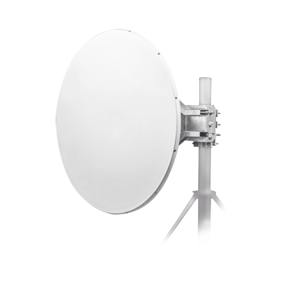 Antena direccional Alto Rendimiento / 4 ft / 4.9 a 6.1 GHz / Alto Aislamiento al Ruido / Ganancia de 35 dBi / Soporte de acero inoxidable / Polaridad en 90 ° y 45 ° / Incluye montaje. - SILYMX
