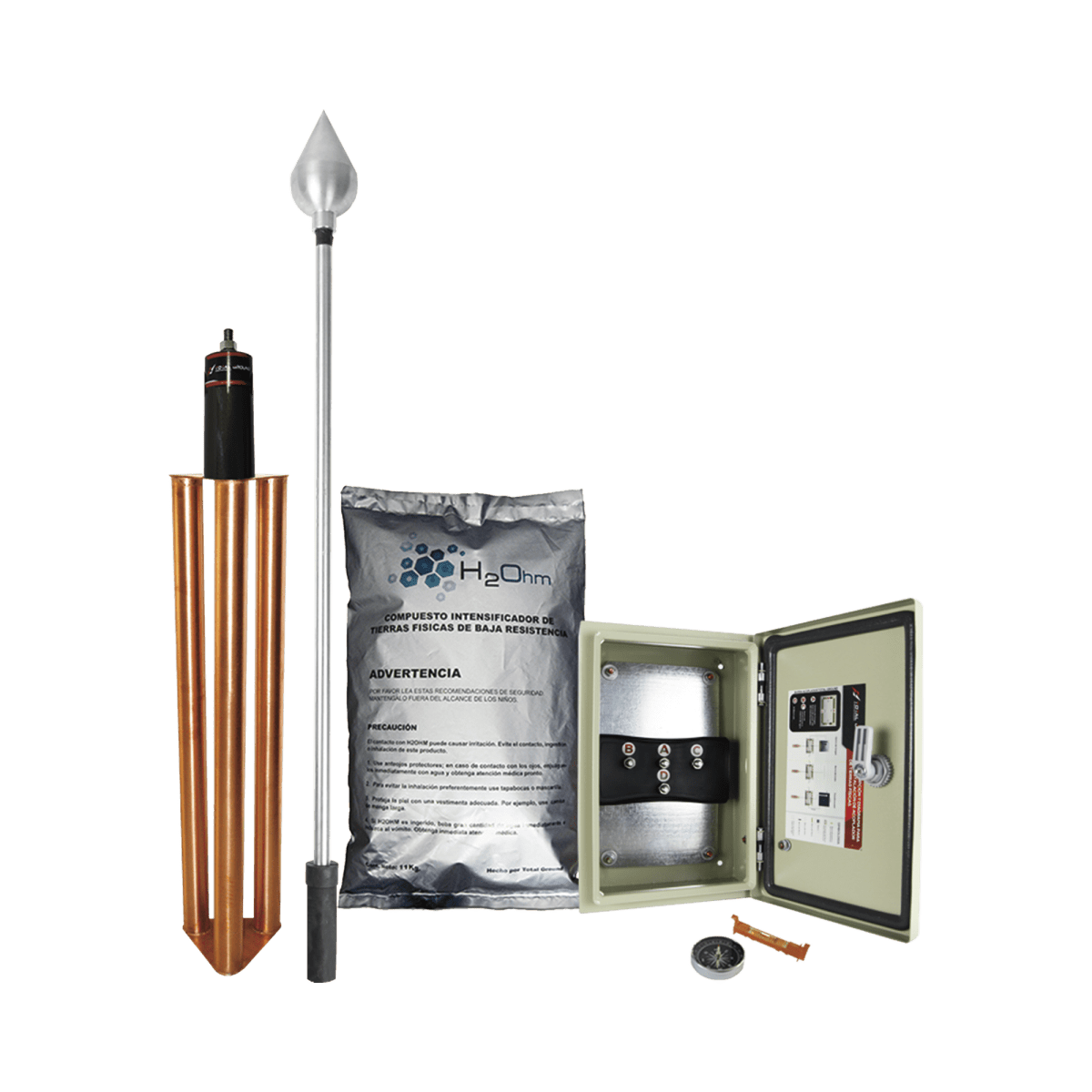 Kit De Pararrayo Con Punta En Aluminio Con Diámetro De Protección De 160 Metros KDA-01-ALU - SILYMX