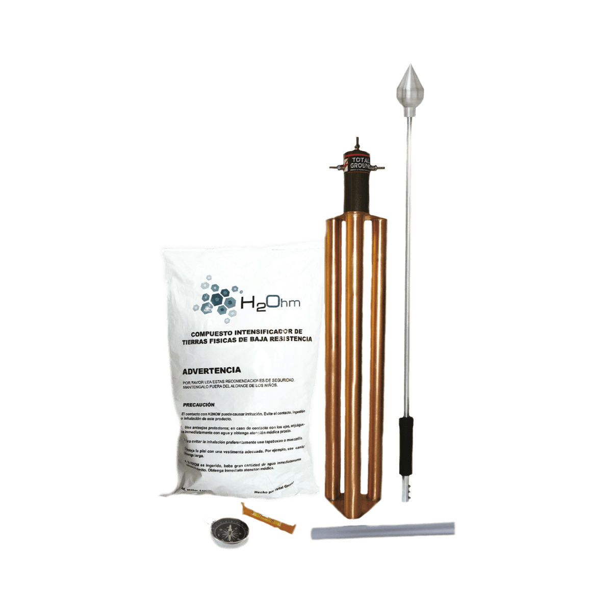 Punta Pararrayos Para 80 M De Diámetro De Protección Con Electrodo Y Mejorador De Terreno. KDA-LU - SILYMX