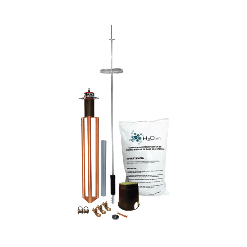 Kit De Pararrayo Para Torre O Poste Tipo Dipolo Corona Con Electrodo Y Accesorios De Instalación KIT-DIPOLO-T - SILYMX
