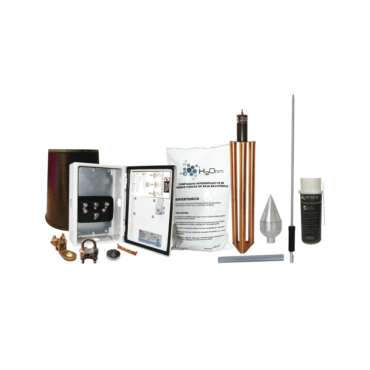 Kit Pararrayo Con Punta En Acero Inoxidable Con Accesorios De Instalación En Torre Para Protección De 160 M De Diámetro. KIT-MASTER-01T - SILYMX