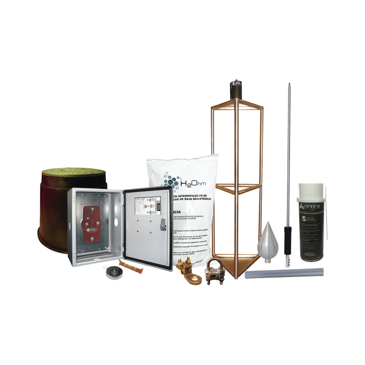 Kit Pararrayo Con Accesorios De Instalación En Torre Para Protección De 300 M De Diámetro. KITMASTER05T - SILYMX