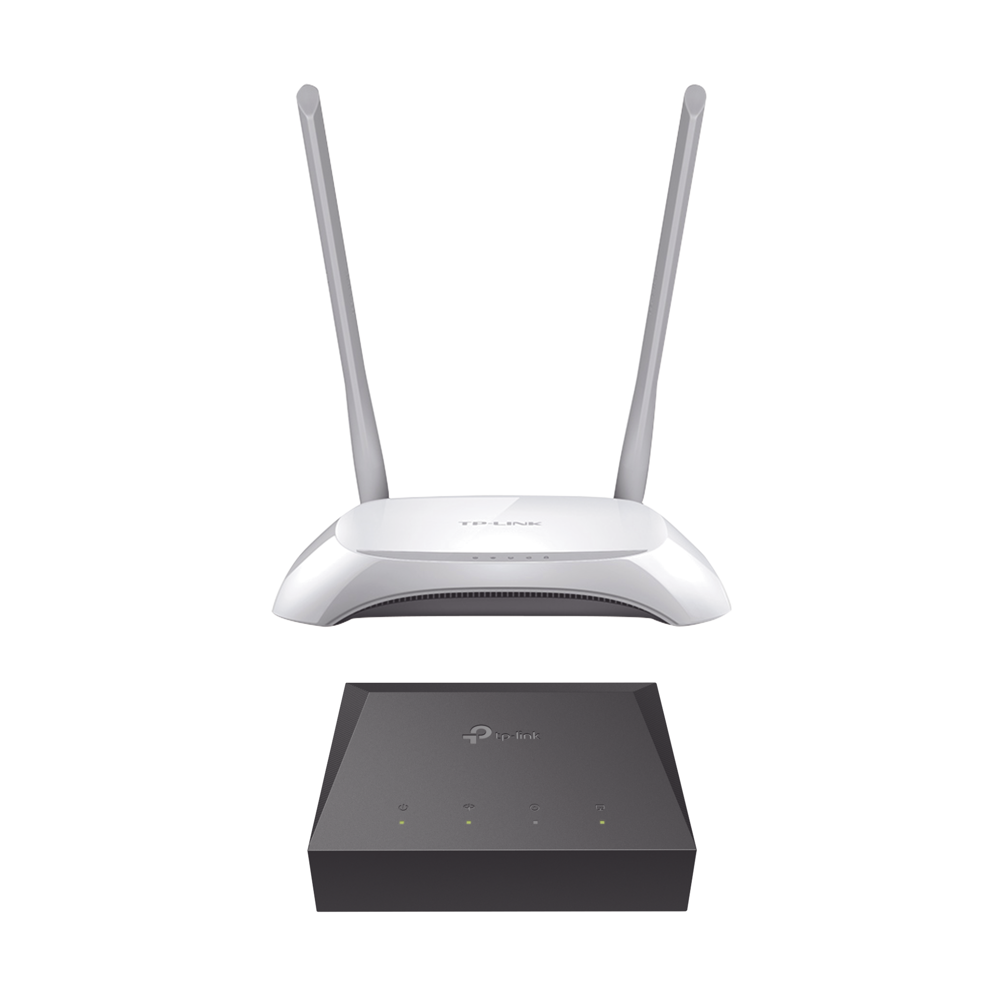 Router de fibra óptica visto desde atrás Stock Photo