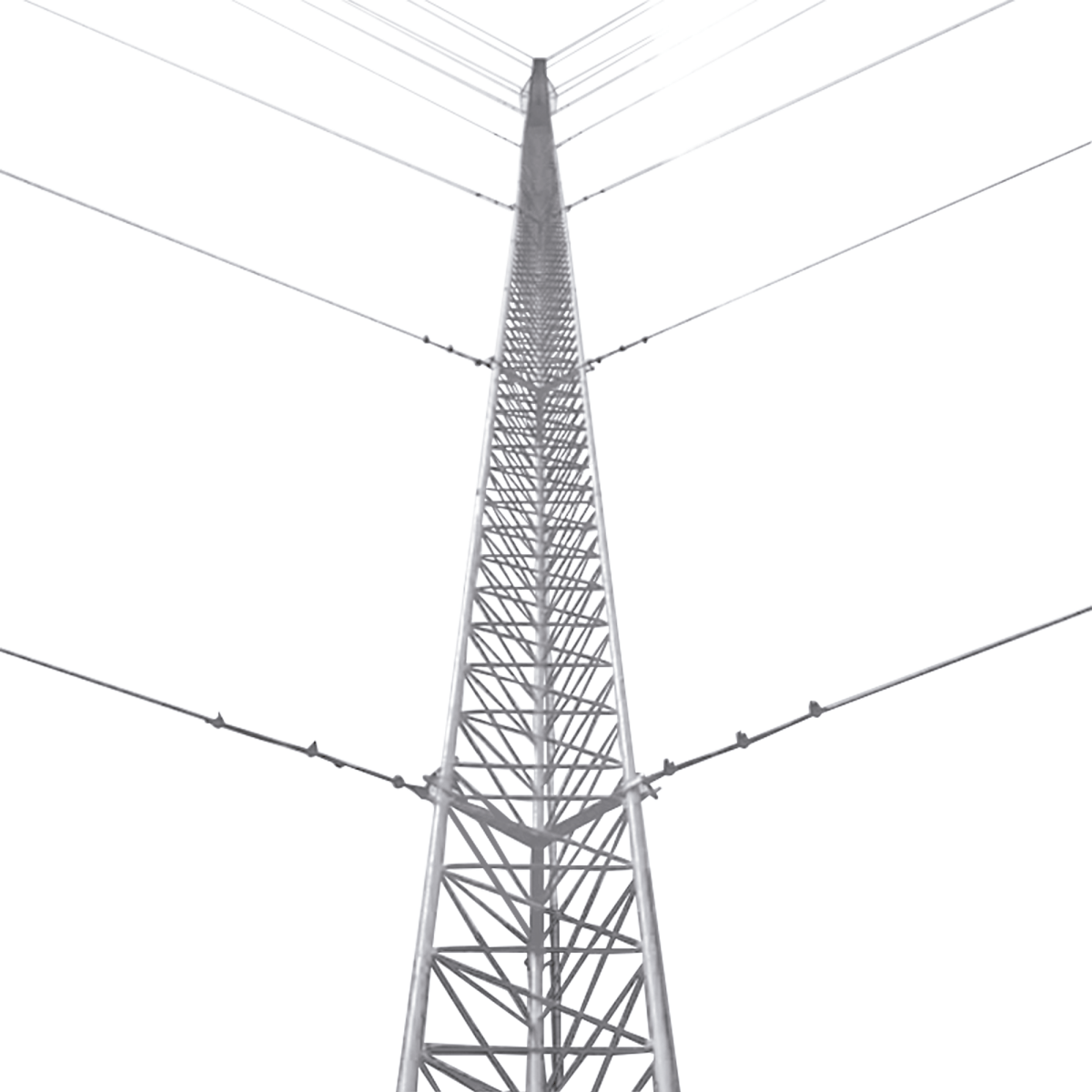 Kit de Torre Arriostrada de Techo de 30 m con Tramo STZ30 Galvanizado Electrolítico (No incluye retenida). - SILYMX