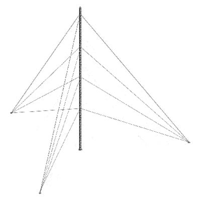 Kit de Torre Arriostrada de Piso de 33 m Altura con Tramo STZ45 Galvanizado Electrolítico (No incluye retenida). - SILYMX