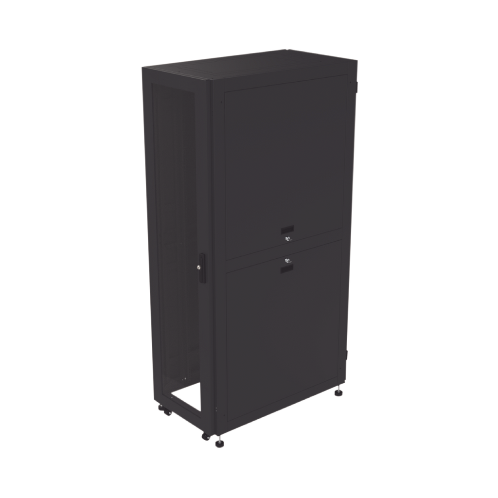 Gabinete para Telecomunicaciones Rack Estándar de 19", 42UR, 600 mm Ancho x 1000 mm Profundidad. Fabricado en Acero