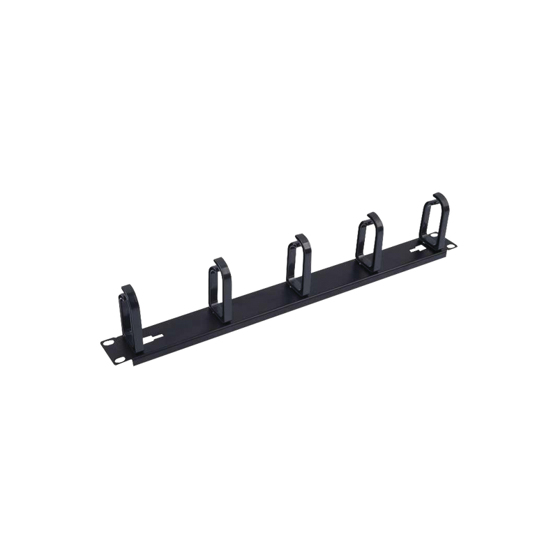 Organizador de cables con 5 anillos, 1U, 19" Color negro - SILYMX