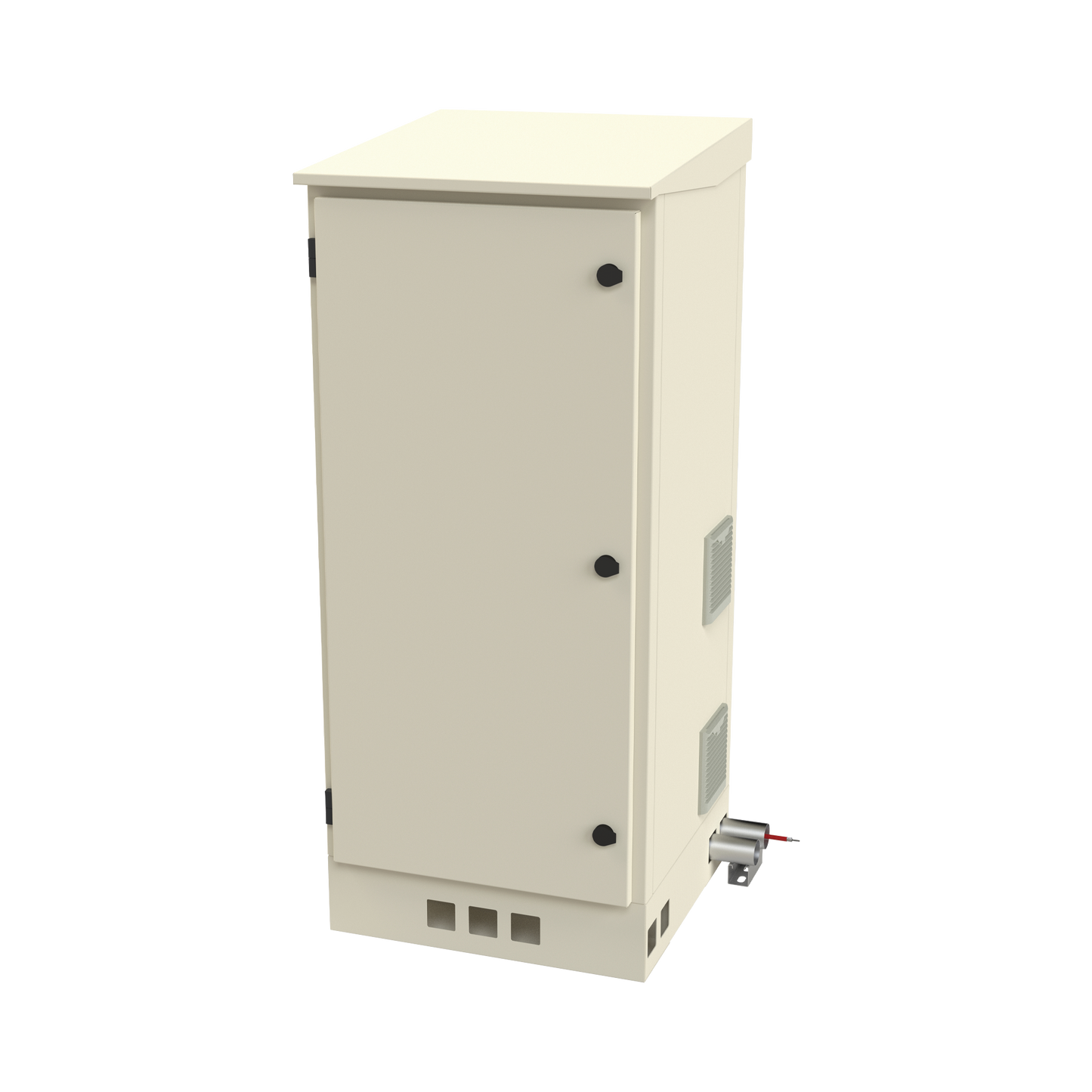 Gabinete De Piso Para Exterior Con Ventiladores Y Termostato Con Rack De 19" De 16 U + Espacio Para Baterías - SILYMX