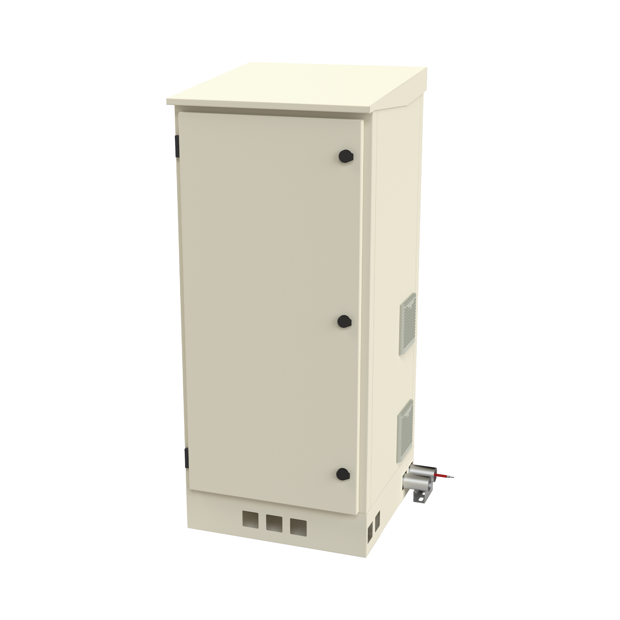 Gabinete De Piso Para Exterior Con Ventiladores Y Termostato Con Rack De 19" De 16 U + Espacio Para Baterías - SILYMX