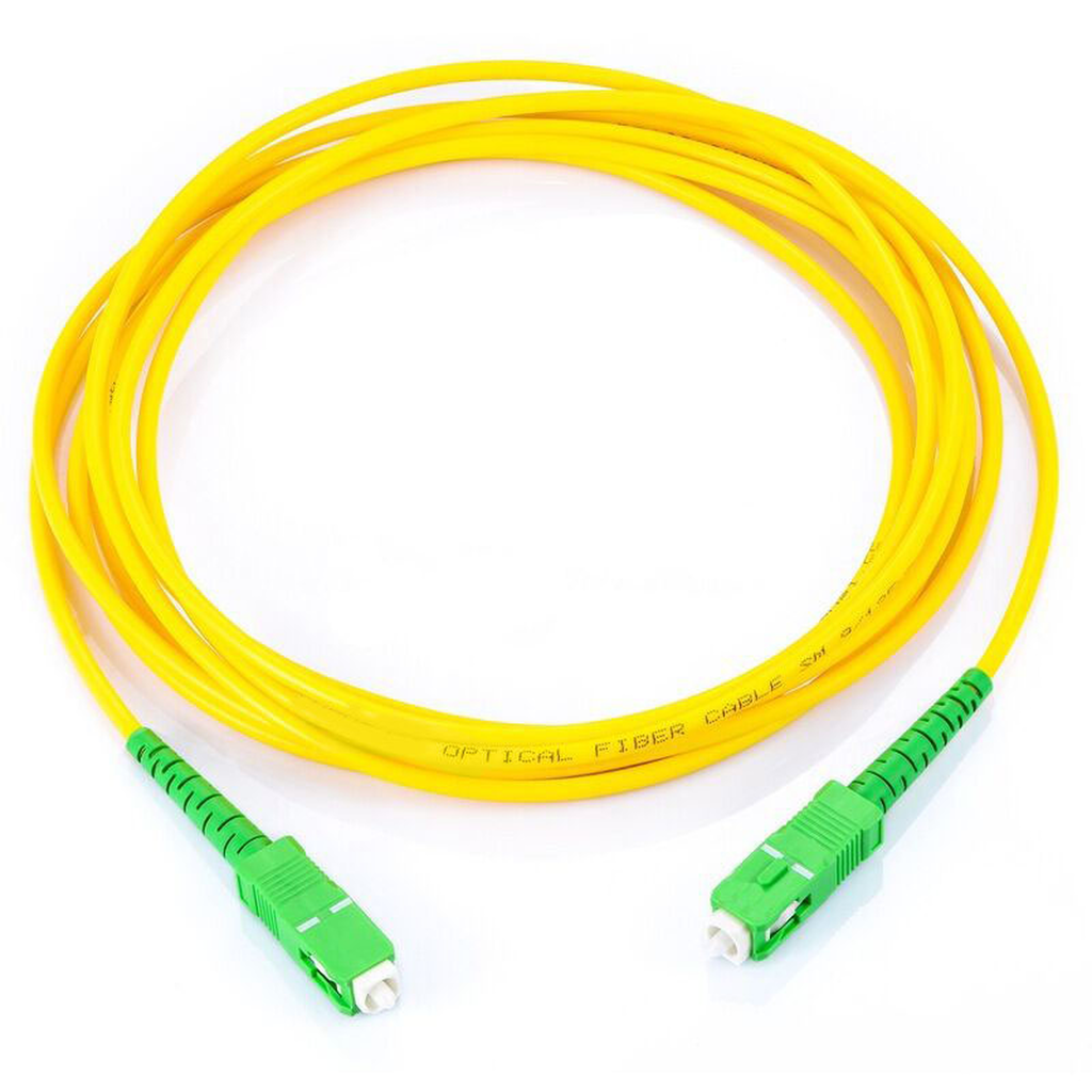 Jumper de Fibra Óptica Monomodo SC/APC-SC/APC Simplex, color amarillo, 1 metro - SILYMX