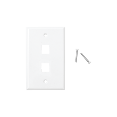 Placa de pared de 2 puertos, Keystone, Color Blanco - SILYMX