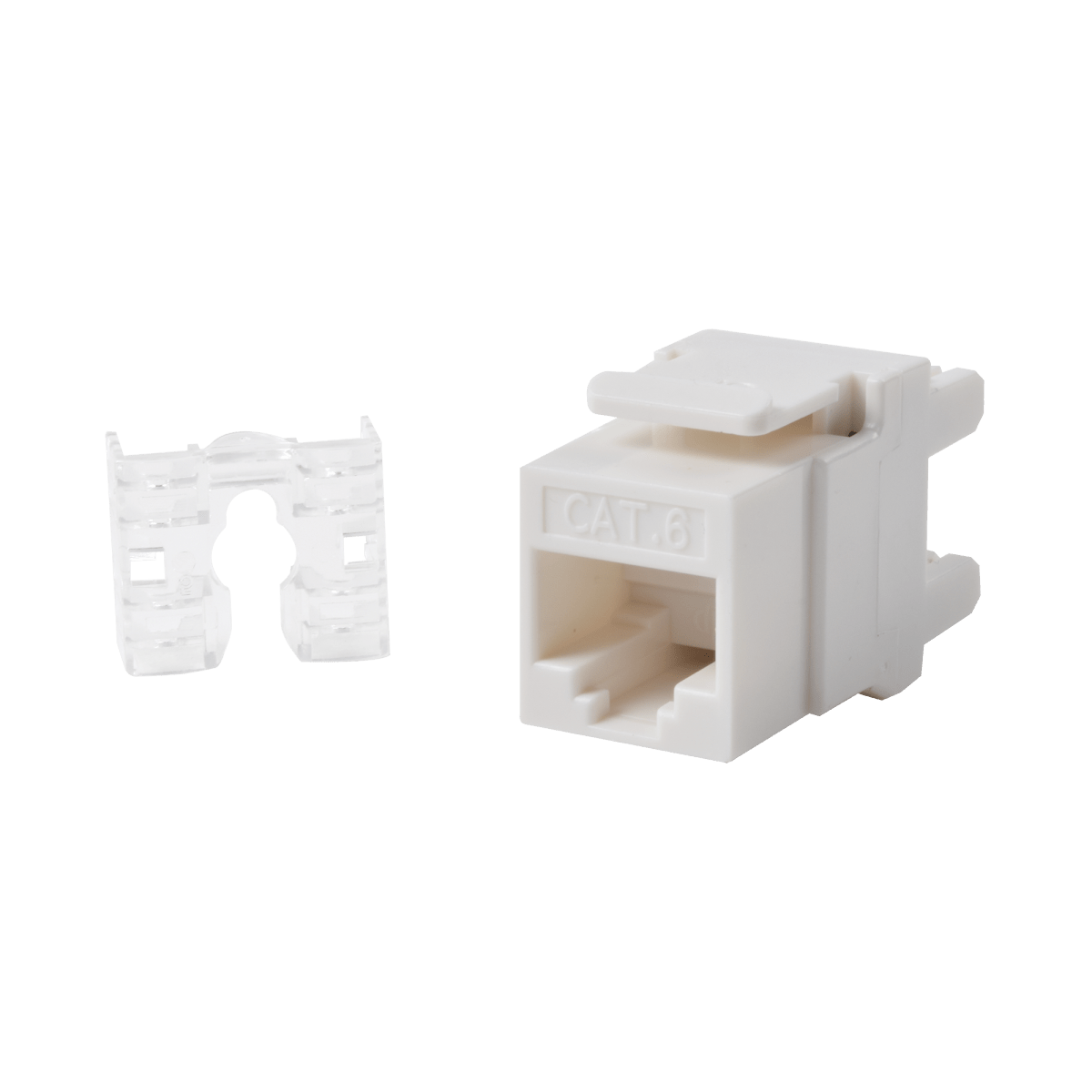 Módulo Jack Keystone Cat6 con terminación 110 (Punchdown) ángulo 180 º Color Blanco - SILYMX