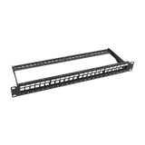 Patch panel modular sin blindaje de 24 puertos, 1U, con barra para organizar cable - SILYMX
