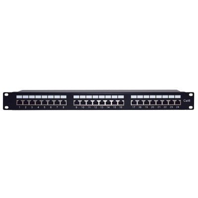 Panel de parcheo de impacto (110) Blindado (STP) de 24 puertos Cat6, 19in - SILYMX