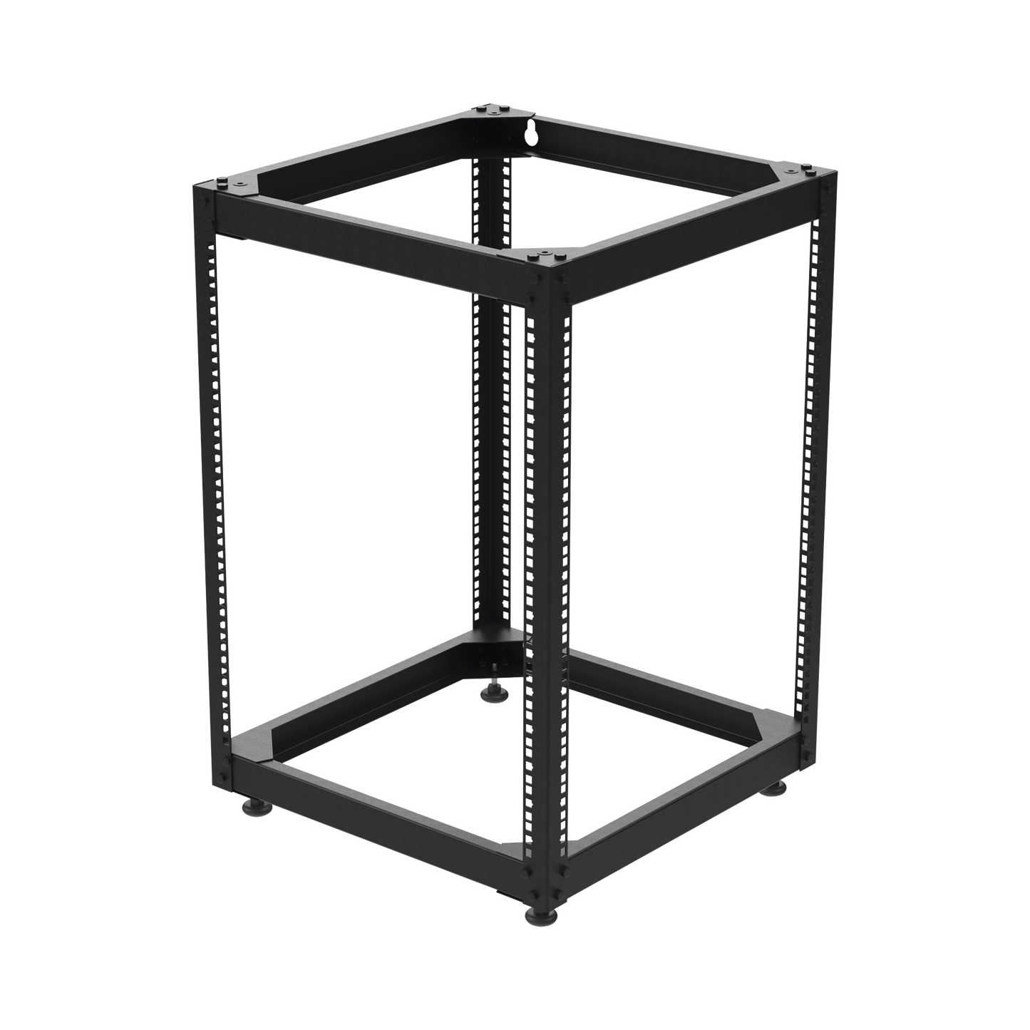 Rack Abierto de 4 Postes Instalación Pared o Piso de 14 Unidades, ¡Ideal para Equipo de Audio! - SILYMX