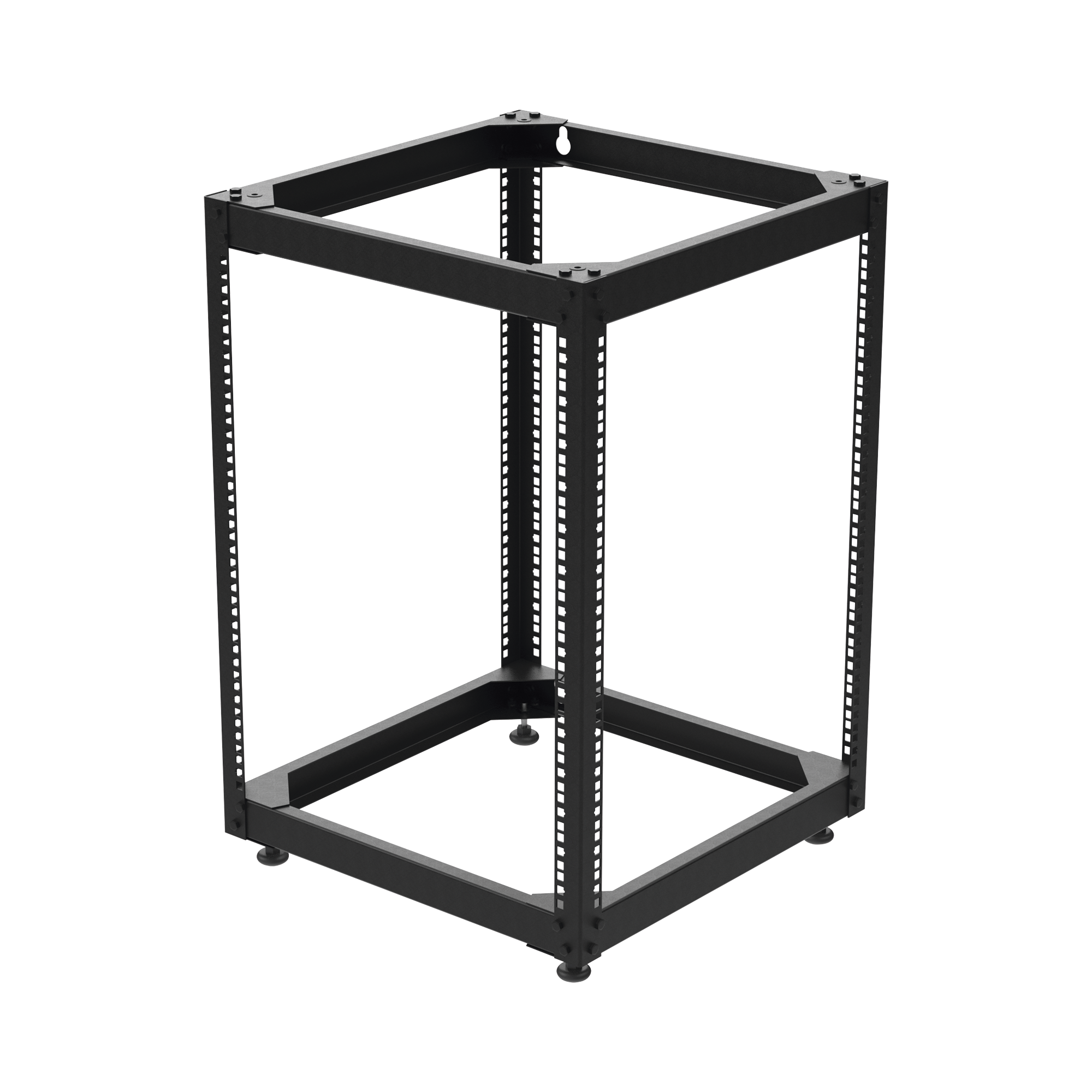Rack Abierto de 4 Postes Instalación Pared o Piso de 14 Unidades, ¡Ideal para Equipo de Audio! - SILYMX