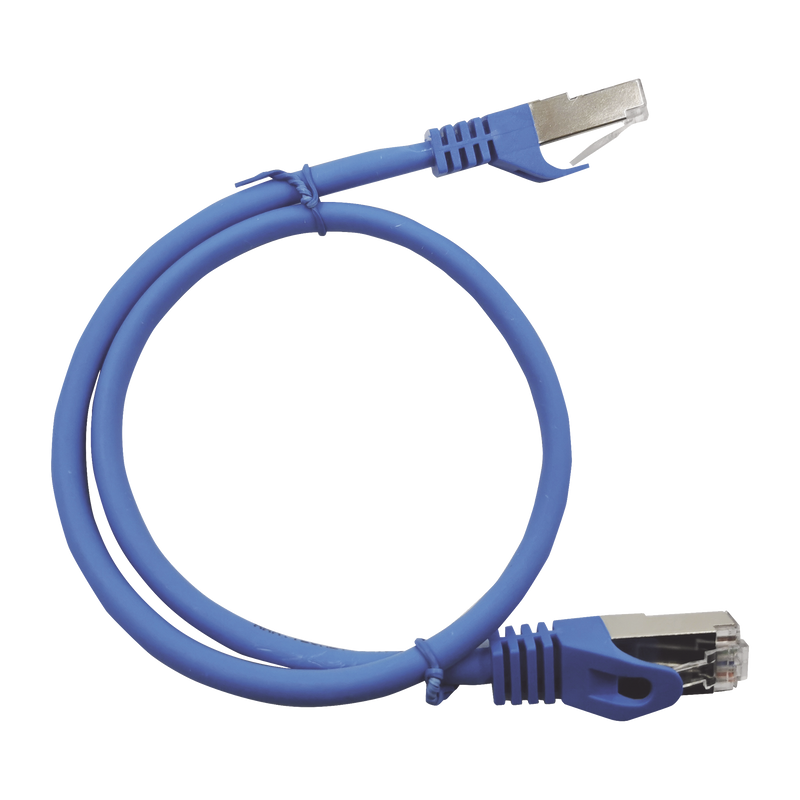 Patch Cord Cat6A 10G blindado 0.5M ( 1.64 ft ) AZUL - SILYMX