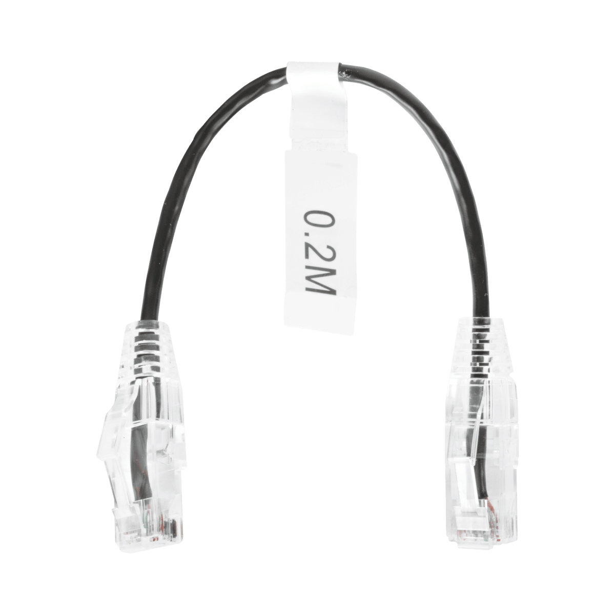 Patch Cord Slim UTP Cat6 - 20 cm Negro Diámetro Reducido (28 AWG) - SILYMX
