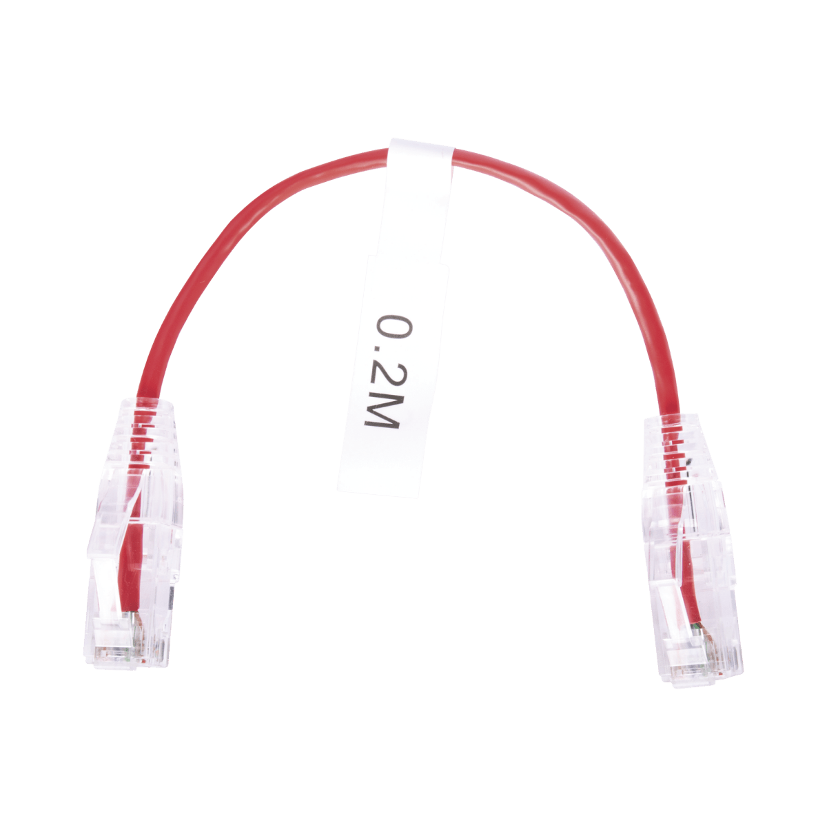 Patch Cord Slim UTP Cat6 - 20 cm Rojo Diámetro Reducido (28 AWG) - SILYMX