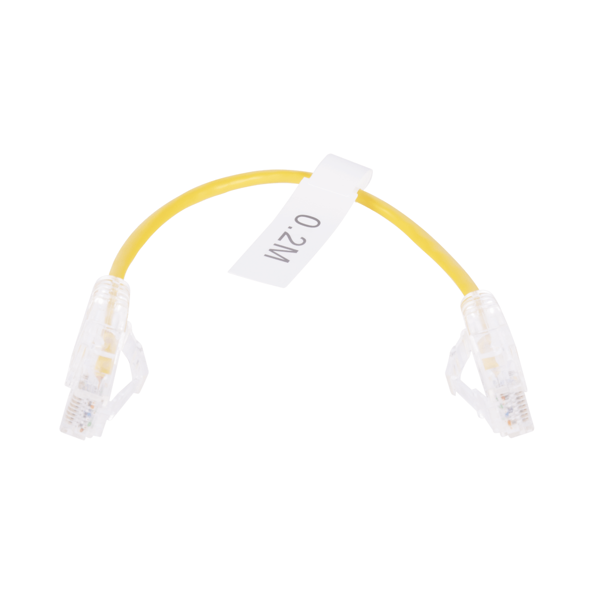 Patch Cord Slim UTP Cat6 - 20 cm Amarillo Diámetro Reducido (28 AWG) - SILYMX