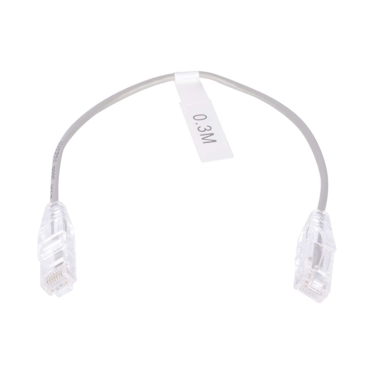 Patch Cord Slim UTP Cat6 - 30 cm Gris Diámetro Reducido (28 AWG) - SILYMX