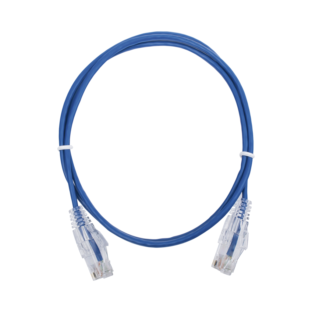 Cable de Parcheo Slim UTP Cat6 - 1 metro, Azul, Diámetro Reducido (28 AWG)