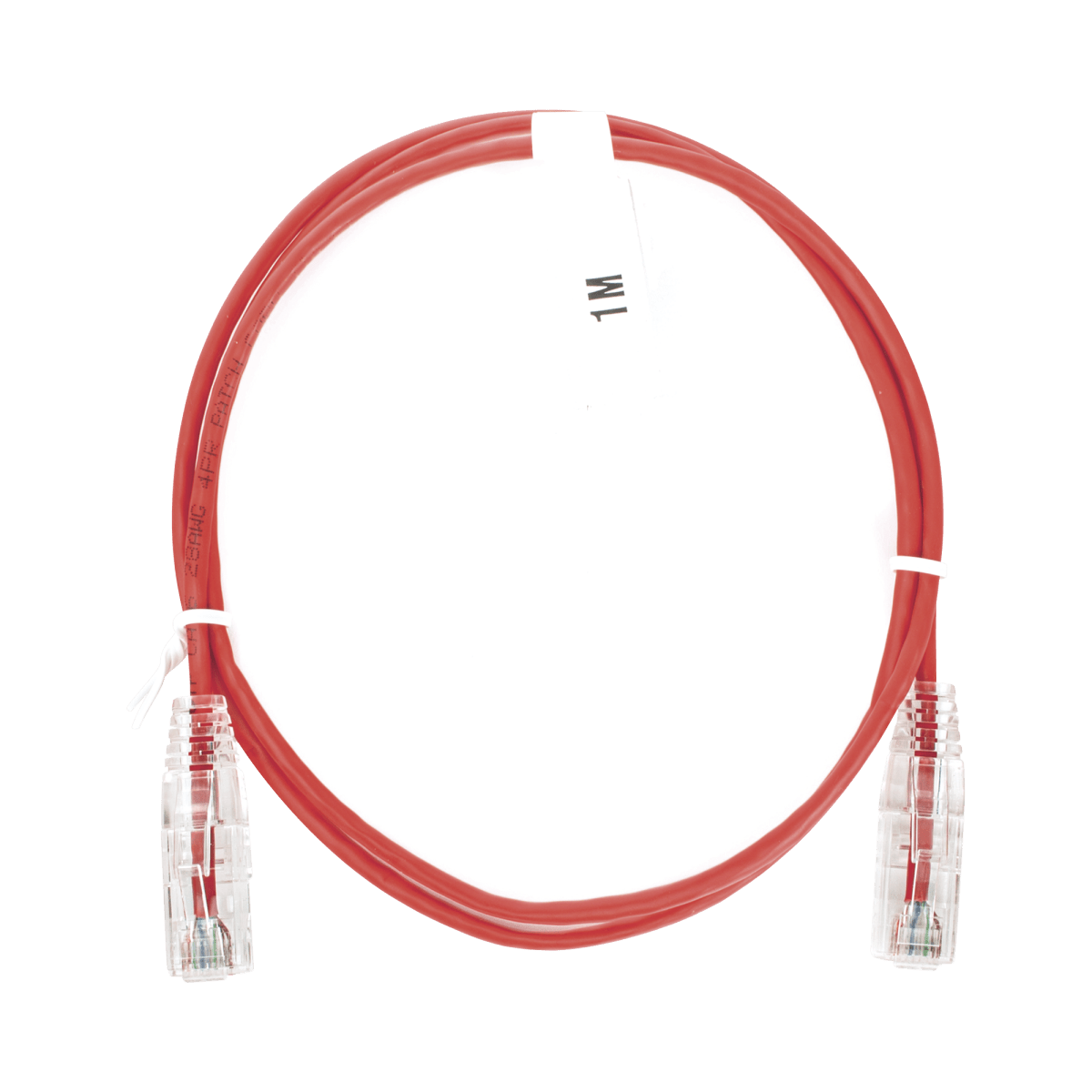 Patch Cord Slim UTP Cat6 - 1 metro, Rojo, Diámetro Reducido (28 AWG) - SILYMX