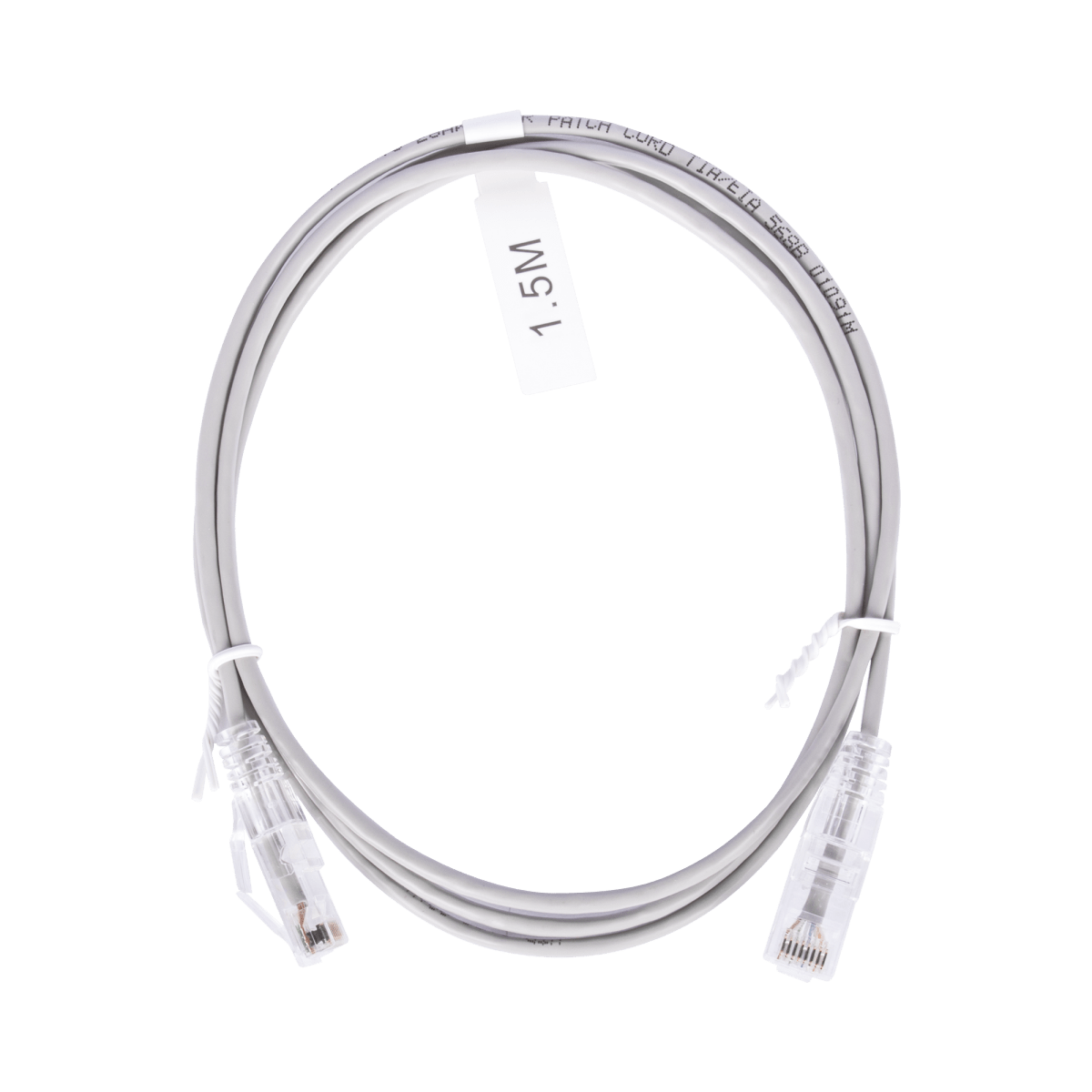 Patch Cord Slim UTP Cat6 - 1.5 m Gris Diámetro Reducido (28 AWG) - SILYMX