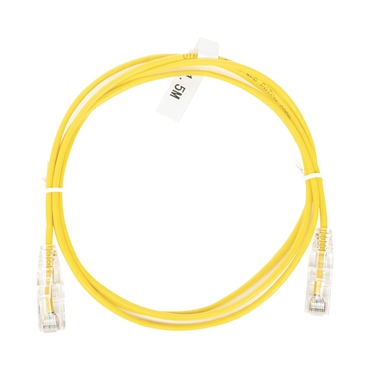 Patch Cord Slim UTP Cat6 - 1.5 m Amarillo Diámetro Reducido (28 AWG) - SILYMX