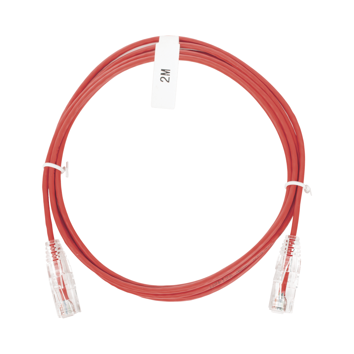 Patch Cord Slim UTP Cat6 - 2 m Rojo Diámetro Reducido (28 AWG) - SILYMX