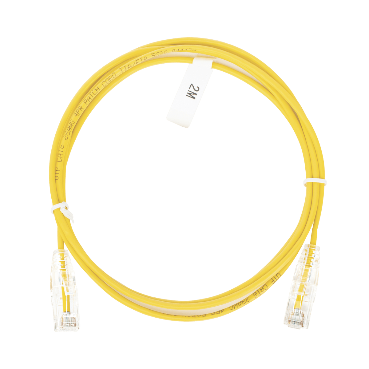 Patch Cord Slim UTP Cat6 - 2 m Amarillo Diámetro Reducido (28 AWG) - SILYMX