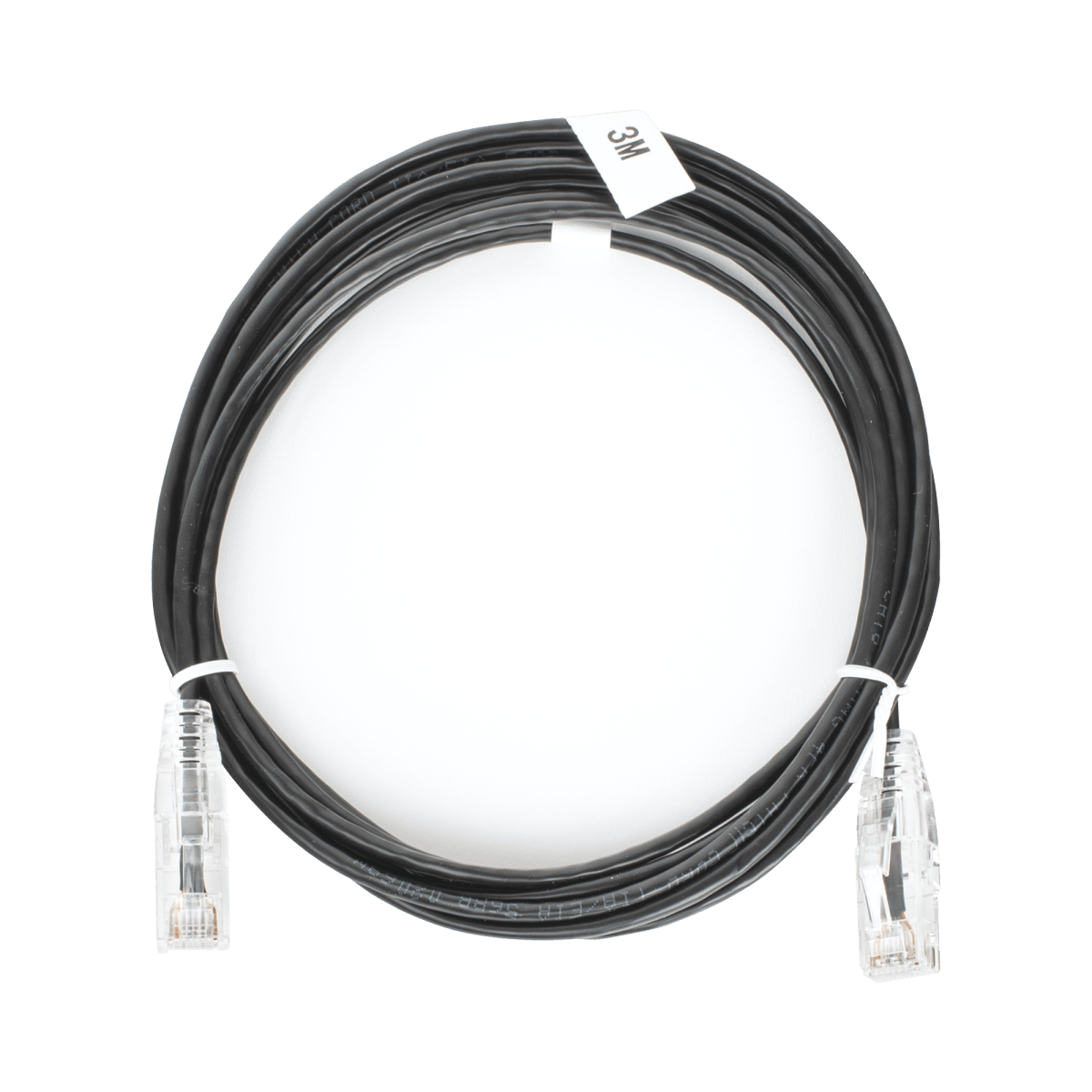 Patch Cord Slim UTP Cat6 - 3 m Negro Diámetro Reducido (28 AWG) - SILYMX