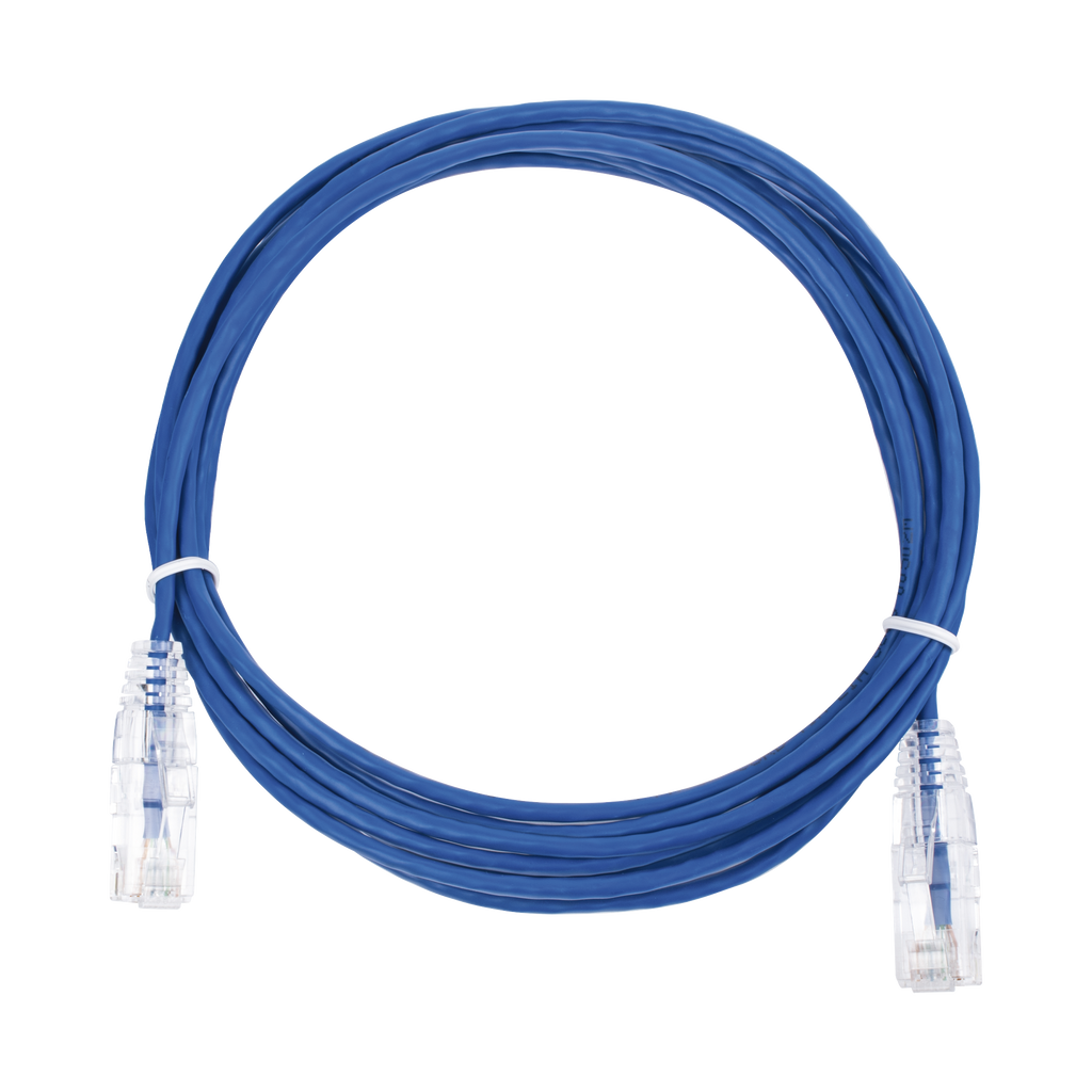 Cable de Parcheo Slim UTP Cat6 - 3 m Azul Diámetro Reducido (28 AWG)