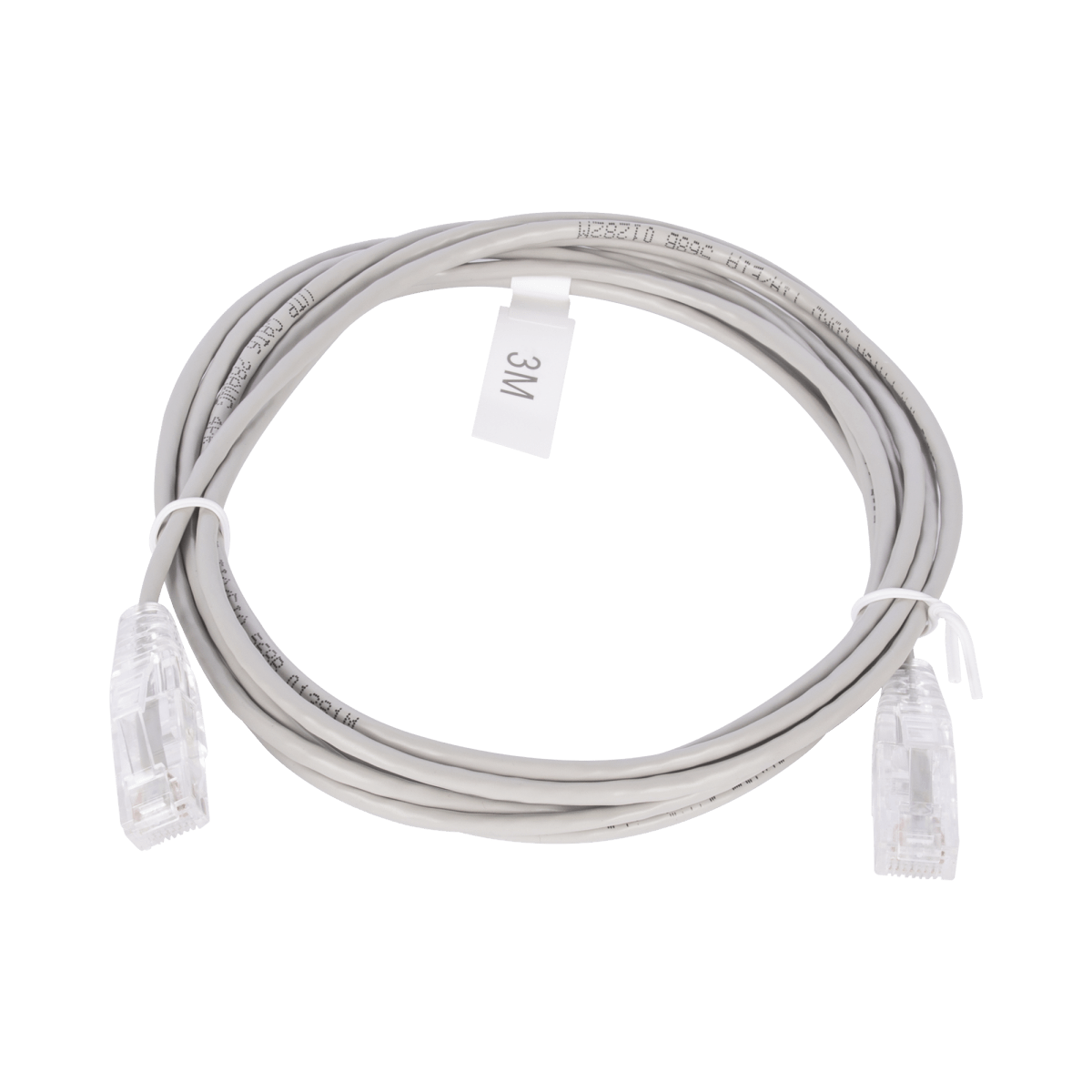 Patch Cord Slim UTP Cat6 - 3 m Gris Diámetro Reducido (28 AWG) - SILYMX