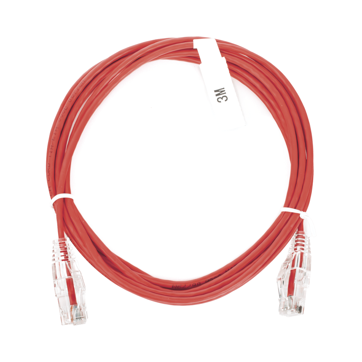 Patch Cord Slim UTP Cat6 - 3 m Rojo Diámetro Reducido (28 AWG) - SILYMX