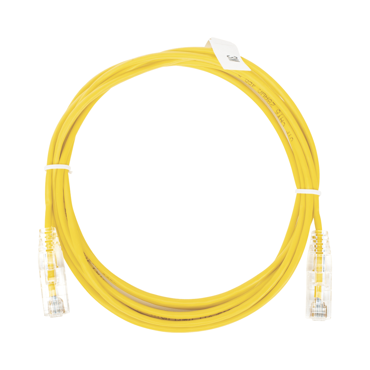 Patch Cord Slim UTP Cat6 - 3 m Amarillo Diámetro Reducido (28 AWG) - SILYMX
