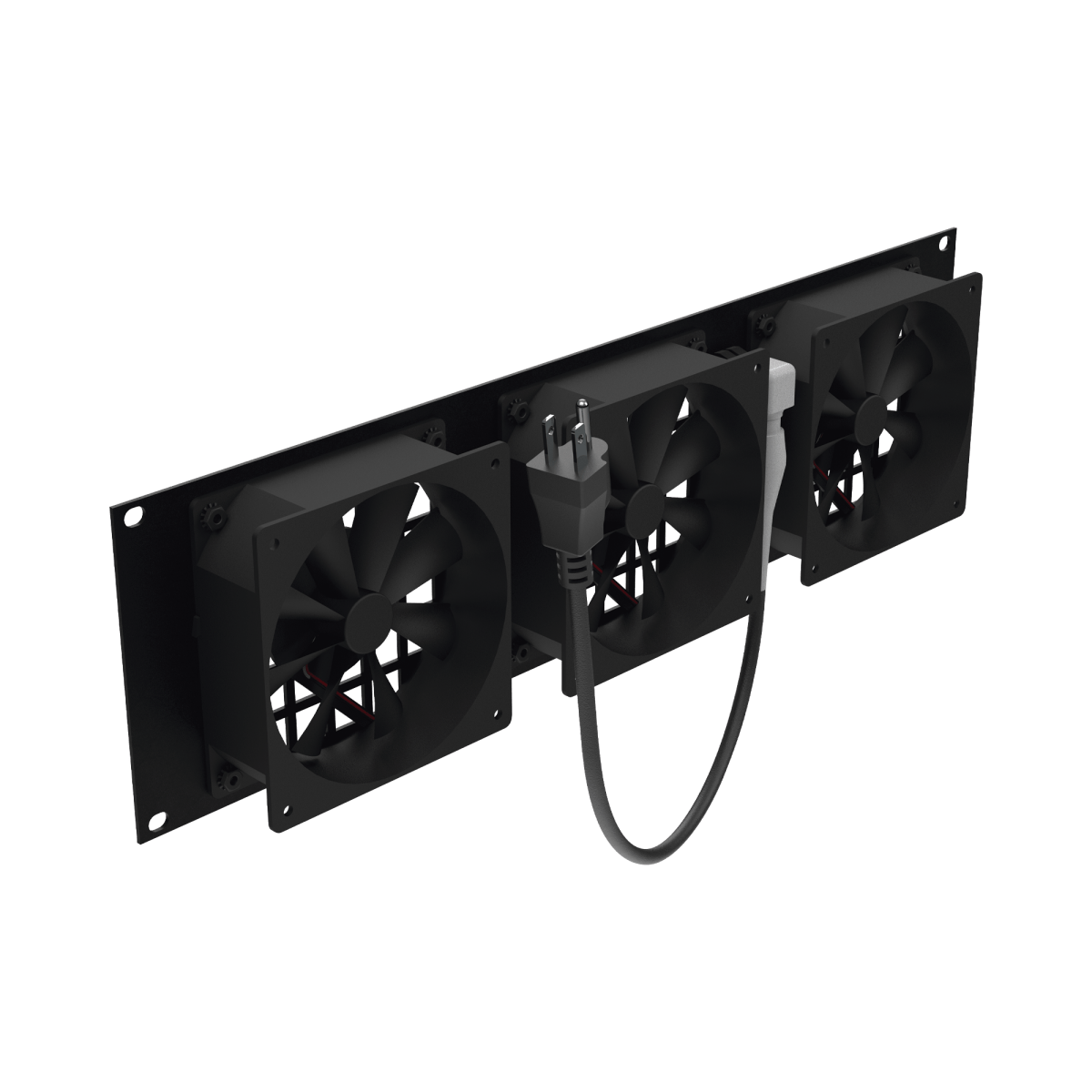 Kit de 3 Ventilador 110 Vca (12 x 12 cm) con Clavija 5-15P. Para instalación en Postes Rack. - SILYMX