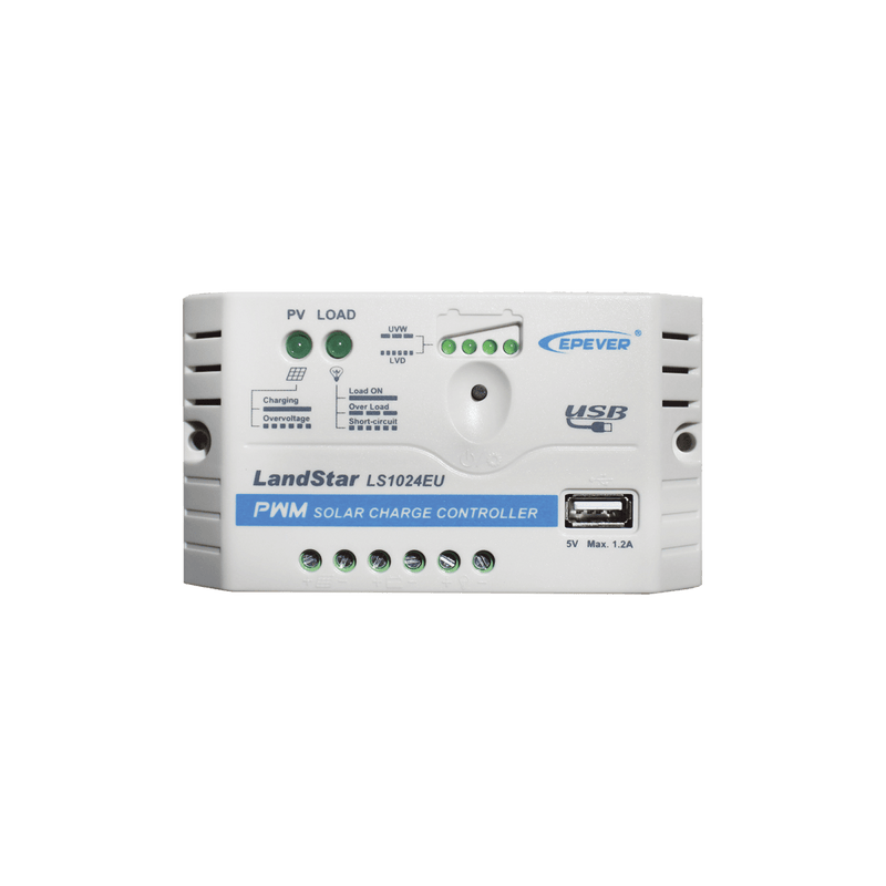 Controlador Solar de carga y descarga EPEVER PWM 12/24 V 10 A Salida USB LS-1024-EU - SILYMX