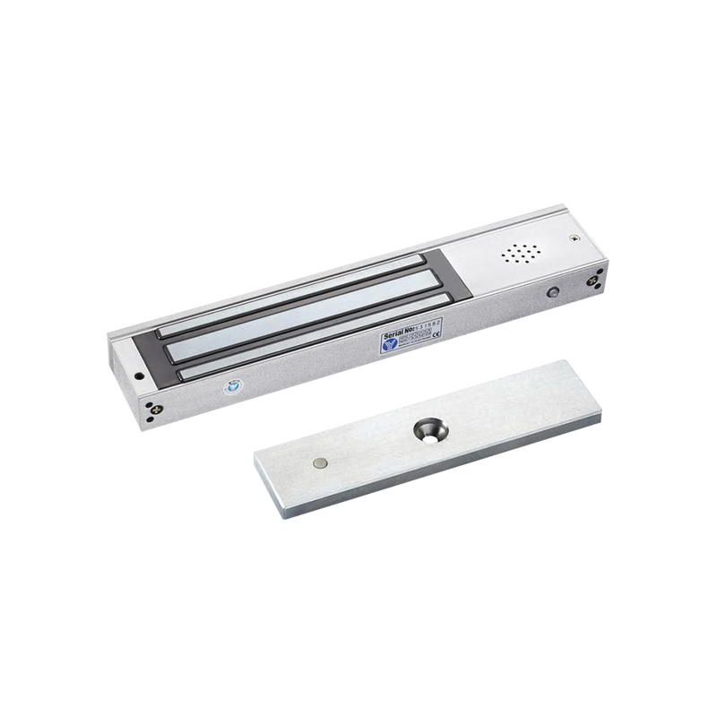 Chapa magnética 600Lb con Buzzer de alarma de puerta abierta / LED indicador de estado / Sensor de estado de placa/ Libre de Magnetismo Residual - SILYMX