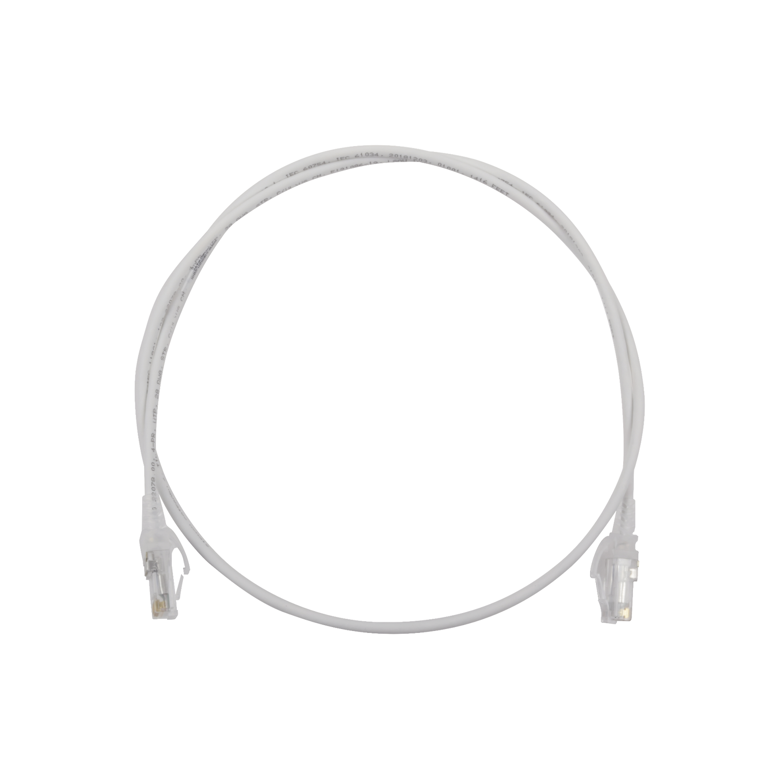 Patch Cord MC6 Modular Cat6 UTP CM/LS0H 3ft Color Blanco Diámetro Reducido (28AWG) - SILYMX