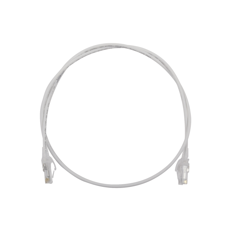 Patch Cord MC6 Modular Cat6 UTP CM/LS0H 3ft Color Blanco Diámetro Reducido (28AWG) - SILYMX
