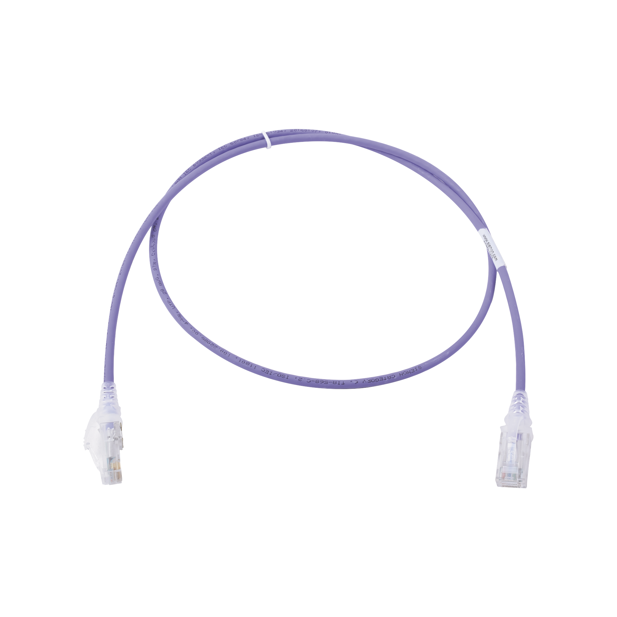 Patch Cord MC6 Modular Cat6 UTP CM/LS0H 3ft Color Violeta Diámetro Reducido (28AWG) Versión Bulk (Sin Empaque Individual) - SILYMX