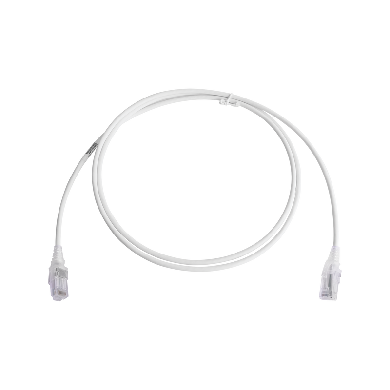 Patch Cord MC6 Modular Cat6 UTP CM/LS0H 5ft Color Blanco Diámetro Reducido (28AWG) Versión Bulk (Sin Empaque Individual) - SILYMX